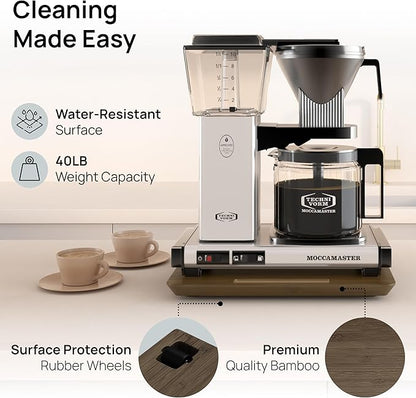 Ibyx Elegant Sliding Tray for Your Coffee Maker & Heavy Kitchen Appliances - Sturdy, Slides Easily from Under The Cabinet (Brown, 13”W x 10.5”D)
