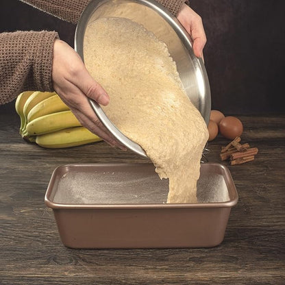 HAPPIELS Nonstick 9x5 inch Bread Loaf Pan for Oven | PFOA & BPA Free Non Toxic Loaf Tin | Molds for Baking | Best 9 x 5 Non stick Bakeware | Nontoxic 5x9 Banana Bread Mold Pans & Tins