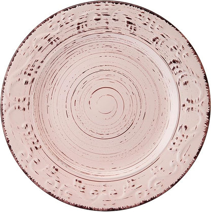 Pfaltzgraff Trellis Pink 12 Piece Dinnerware Plate Bowl Set, Service for 4
