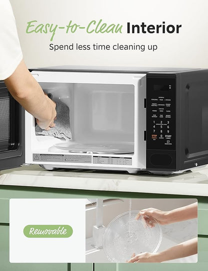 COMFEE CMO-C20M1WB Countertop Microwave Oven, 0.7 cu.ft Small Microwave with 11 power levels,Turntable Reset Function, Speedy Cooking, Weight/Time Defrost, Memory function, Children Lock, 700W