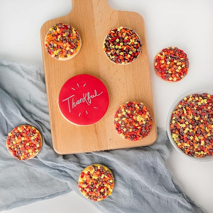 Sweets Indeed Sprinkles, Fall Sprinkles, Leaf Shapes, 4 pack, 11.57 ounces, Edible Sprinkle Mix, Perfect for Cake Decorations, Baking, Ice Cream, Cookies, Cupcake Topper (Fall)