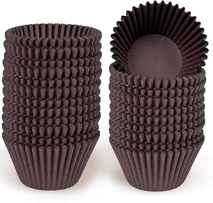 qiqee 300 Count Jumbo Cupcake Liners Coffee Muffin Liners Food Grade Jumbo Size Baking Cups Paper No Smells（Large Size）
