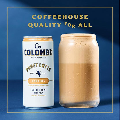 La Colombe Coffee, Caramel Draft Latte, 11 fl oz Cans (Pack of 12), Coffeehouse Quality Cold Brew, Specialty Grade Coffee Beans, Ready-to-Drink On-the-Go
