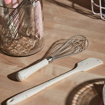GIR: Get It Right Stainless Steel Whisk - Small Whisks for Cooking, Mixing, and Stirring - Mini-8 Inch - Studio White
