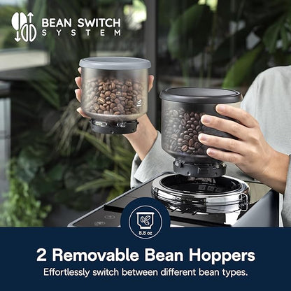 De'Longhi Rivelia Automatic Espresso Machine, Grinder & Frother, Easy Bean Switching, Pebble Gray