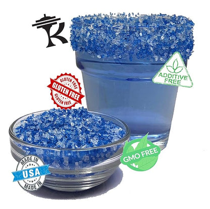 Snowy River Blue Dream, Cocktail & Margarita Sugar Rimmer - Vibrant Naturally Colored Sugar for Cocktail Rimming, Baking & Decorating, Medium Crystal - 3oz