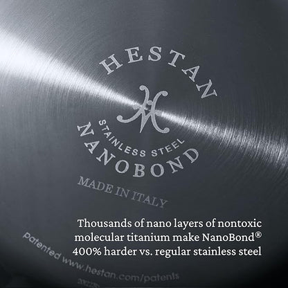 Hestan - NanoBond Collection - Titanium Stainless Steel 3.5-Quart Sauté Pan with Lid - Toxin, PFAS, & Chemical Free Clean Cookware, Induction Cooktop Compatible