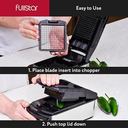 Fullstar The Original Pro Chopper - Vegetable Chopper and Spiralizer, Food Chopper with Container, Fruit Slicer, Kitchen Gadgets & Accessories, Home Essentials (9 in 1, Silver)