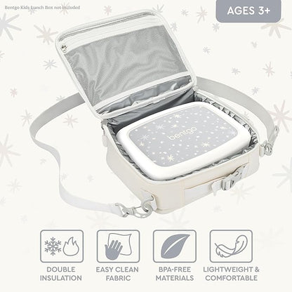 Bentgo Kids Lunch Bag (Whimsy & Wonder Collection) - Durable, Double-Insulated Lunch Bag for Kids 3+; Holds Lunch Box/Water Bottle/Snacks; Water-Resistant Fabric & Zip Pockets (Starry Sprinkle)
