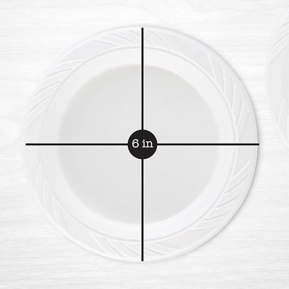 PLASTICPRO 100 Count Disposable 6 Inch White Plastic Dessert Plates
