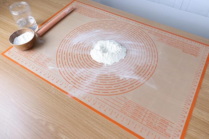 Non-slip Silicone Pastry Mat 36''By 24'' Nonstick Baking Mats Extra Large Counter Mat for Dough Rolling, Pastry, Pie Crust, Fondant, Cookies, Bread, Pasta, Pizza Mat