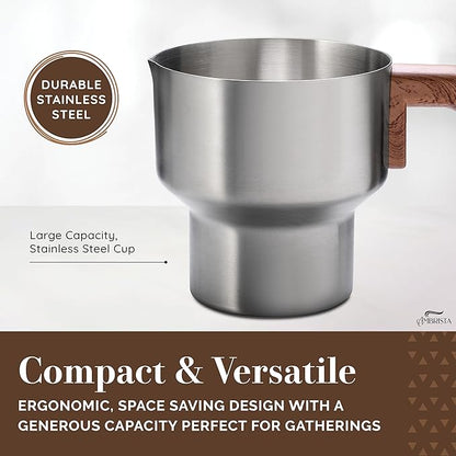 All in One 16oz Stainless Steel Electric Milk Frother | Foam Maker for Coffee | Hot and Cold Froth, Heated Milk, Hot Chocolate and More | Dishwasher Safe and Easy to Clean