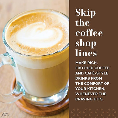 All in One 16oz Stainless Steel Electric Milk Frother | Foam Maker for Coffee | Hot and Cold Froth, Heated Milk, Hot Chocolate and More | Dishwasher Safe and Easy to Clean