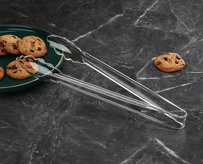 New Star Foodservice 35520 Utility Tong, High Heat Plastic, Scalloped, 12 inch, Set of 12, Clear
