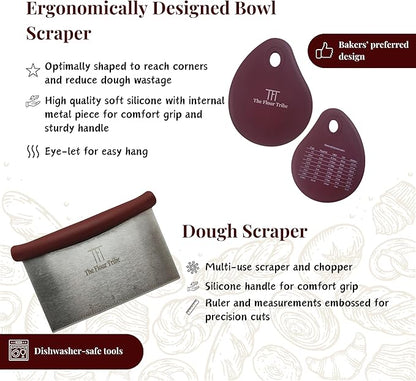 Banneton Bread Proofing Basket: Sourdough Bread Baking Supplies, Sourdough Starter Kit, Bread Making Supplies Tools, Baking Gift Set, 9 inch round rattan Basket, bread bag, dough scraper, scoring lame