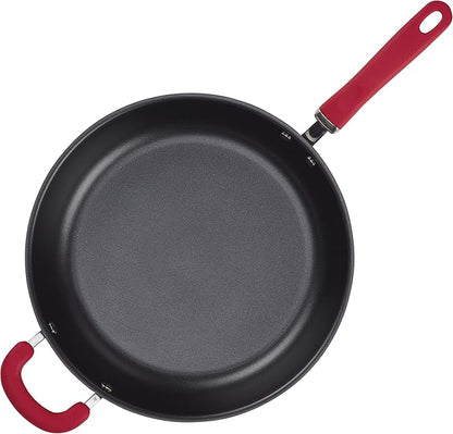 Rachael Ray Create Delicious Deep Hard Anodized Nonstick Frying Pan / Fry Pan / Hard Anodized Skillet - 12.5 Inch, Gray