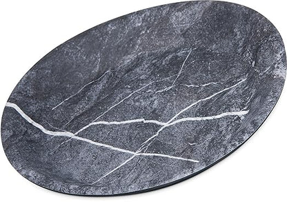 Carlisle FoodService Products Ridge Resuable Plastic Plate Coupe Plate for Home and Restaurant, Melamine, 10 Inches, Soapstone, (Pack of 12)