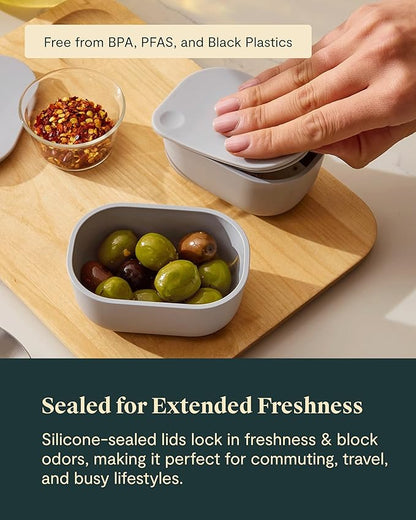 Caraway Mini Dash Inserts - 2pc .6 Cup Dash Ramekins w/Lids - Easy to Store, Non Toxic - Perfect for Sauces, Garnish, & Small Snack or Sides
