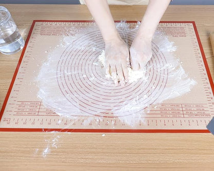 Silicone Baking Mat 36x24 Inch Nonstick Pastry Mat Perfect for Dough Mat, Pastry Board, Kitchen Counter Mat - For Dough, Pastry, Pie Crust, Fondant, Cookies, Bread, Pasta/Pizza, Red