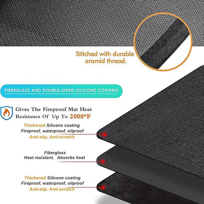 UBeesize Large 76x48 inches Under Grill Mat for Outdoor Grill,Double-Sided Fireproof Grill Pad for Fire Pit,Indoor Fireplace Mat Fire Pit Mat,Oil-Proof Waterproof BBQ Protector for Deck and Patio
