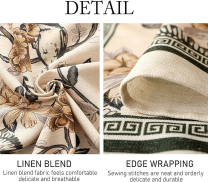 ISAENNE Designer Vintage Linen Extra Long Tablecloth Rectangle,Floral and Bird Pattern Elegant Table Cloth,Fall Wrinkle Resistant Decor Tablecloths for Dining Kitchen Christmas,67"*118"-Murad A