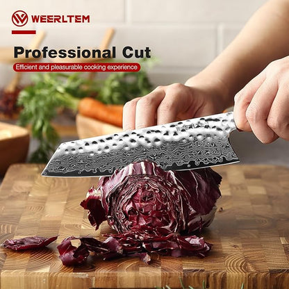 Kiritsuke Chef Knife,Upgraded 8 Inch Professional 67-Layer VG10 Damascus Japanese Chef Knife,Ultra Sharp Hammered Damascus Kitchen Knives with Octagonal Red Sandalwood Handle & Gift Box