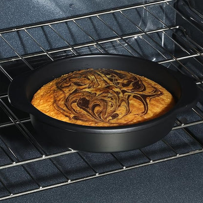 Oster Teston 9" Round Nonstick Carbon Steel Cake/Bake Pan - Matte Black