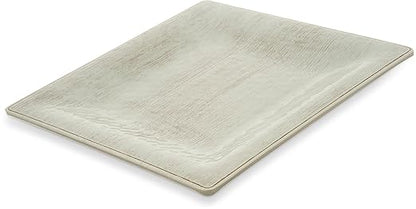 Carlisle FoodService Products Grove Reusable Plastic Plate Square Plate with Rim for Home and Restaurant, Melamine, 10.5 Inches, Buff, (Pack of 12)