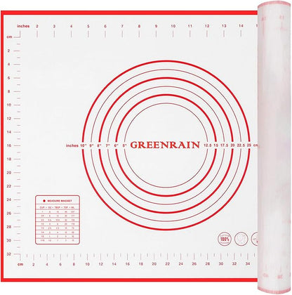 Silicone Pastry Mat Non Stick Extra Thick Baking Mat with Measurement Fondant Mat, Counter Mat, Dough Rolling Mat, Oven Liner, Pie Crust Mat (16''(W)*20''(L))