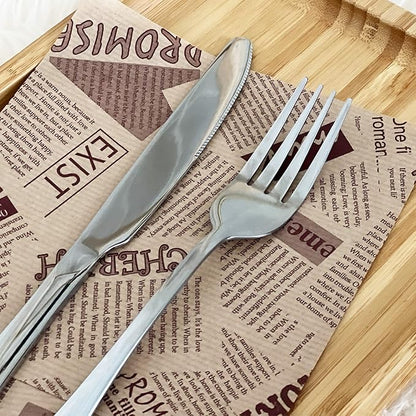 SANTUO 20 Pcs Silverware Set with 10 Dinner Knives and 10 Dinner Forks,Flatware Set with Top Food Grade Stainless Steel,Tableware Cutlery Set For Home Restaurant Hotel, Mirror Finish, Dishwasher Safe