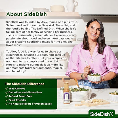 SideDish Miso Caesar Dressing (Pack of 3) – Seed Oil Free Salad Dressing Made w/Avocado Oil – Refined Sugar Free, Dairy & Gluten Free Dip & Marinade – Paleo Honey Mustard Dressing for Dips, Sauces