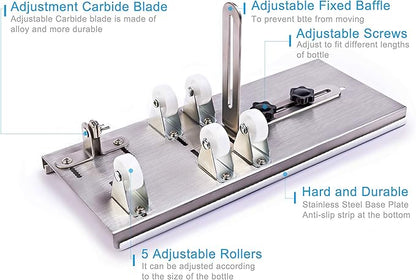 Glass Bottle Cutter, Upgraded Bottle Cutting Tool Kit, DIY Machine for Cutting Wine, Beer, Liquor, Whiskey, Alcohol, Champagne, Bottle Cutter for Round Bottle by Camdios