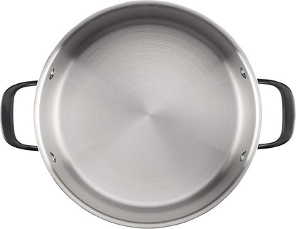 KitchenAid 5-Ply Clad Polished Stainless Steel Cookware Pots and Pans Set, 10 Piece