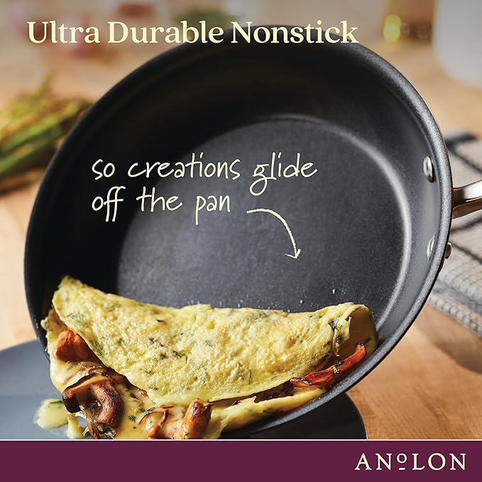 Anolon Advanced Home Hard Anodized Nonstick Cookware/Pots and Pans Set, 9 Piece - Moonstone