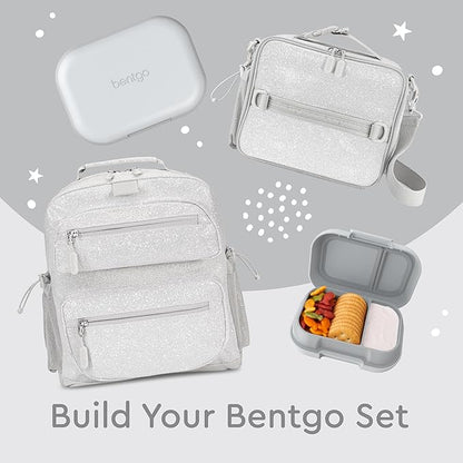 Bentgo Kids Snack - 2 Compartment Leak-Proof Bento Box Container for Snacks and Small Meals, Easy-Open Latch, Dishwasher Safe, BPA-Free for School, Daycare, & Sports - Ideal for Ages 3+ (Gray)