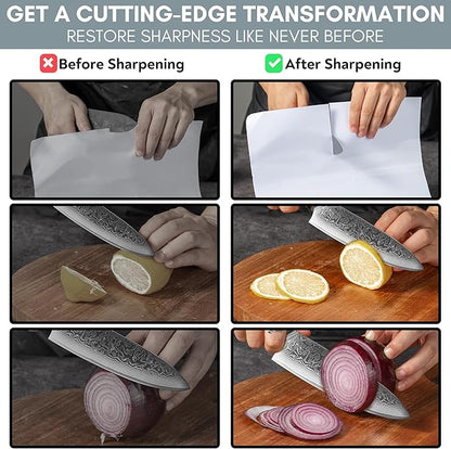 Rolling Knife Sharpener with Adjustable 10° to 40° Options and Adjustable Grinding Height, Knife Sharpener Kit, Roller Knife Sharpening System