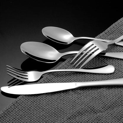 Silverware Set, 40 Piece Stainless Steel Cutlery Sets for 8, Heavy Duty Flatware, Mirror Polished Forks Spoons and Knives Set, Reusable Utensils for Home Kitchen, Dishwasher Safe