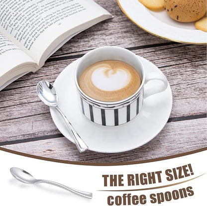 WDF 300 Pieces Plastic Silver Mini Spoons - 4 Inches Silver Plastic Tasting Spoons for Desserts, Heavy Duty Disposable Spoons Perfect for Coffee, Cake, Desserts, Appetizers for Christmas Wedding/Party