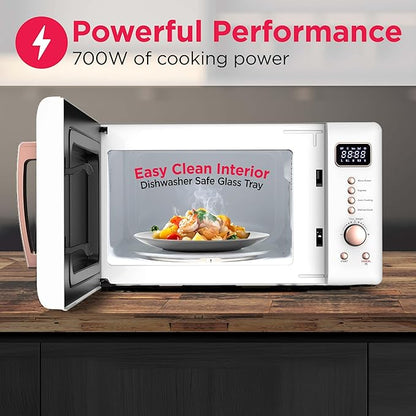 FRIGIDAIRE EMW788RETRO 0.7 cu. ft. Retro Microwave, White-RoseGold
