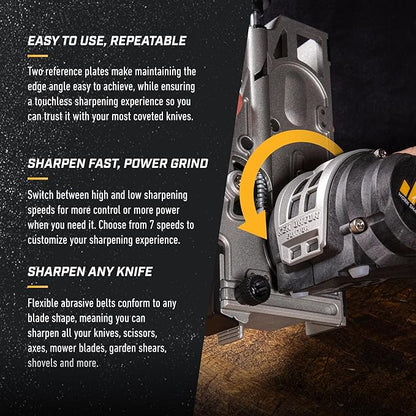 Work Sharp Ken Onion Edition Knife & Tool Sharpener Elite Mk2 - Adjustable Knife Sharpening System with Blade Grinding Attachment