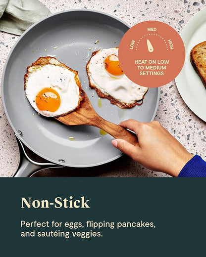 Caraway Nonstick Ceramic Mini Fry Pan With Glass Lid (1.05 qt, 8") - Non Toxic, PTFE & PFOA Free - Oven Safe & Compatible with All Stovetops (Gas, Electric & Induction) - Navy