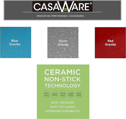 casaWare Toaster Oven 12 x 11-Inch Baking Sheet with a 1.5-Inch Handle (Red Granite)
