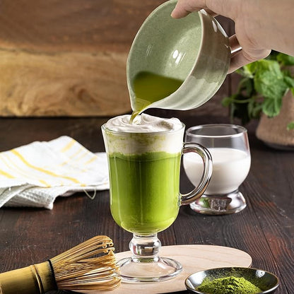 Matcha Tea Set – Japanese Matcha Bowl with Spout, Bamboo Whisk, Scoop, Holder & Strainer – Complete Ceremonial Matcha Kit for Beginners & Gift-Giving, Green
