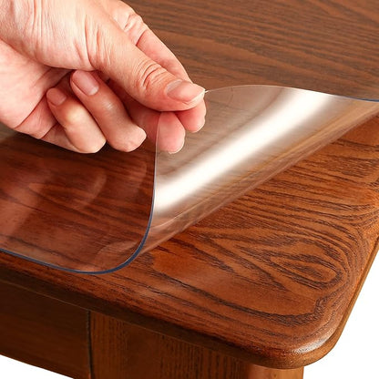 Clear Table Cover Protector Rectangle 12x48 Inch, 1.5mm Transparent Plastic Table Protector Waterproof, Anti-Scratch Clear Desk Mat for Office Desktop Dresser Dining Table, FDA Compliant