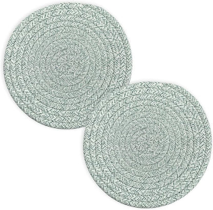 Trivets for Hot Dishes, Pots and Pans, 8 Inches Hot Pads 5 Pcs, Pot Holders for Kitchen, Heat Resistant Mat Protect Counter, Coasters Set Home Essentials Farmhouse Decor (Green)