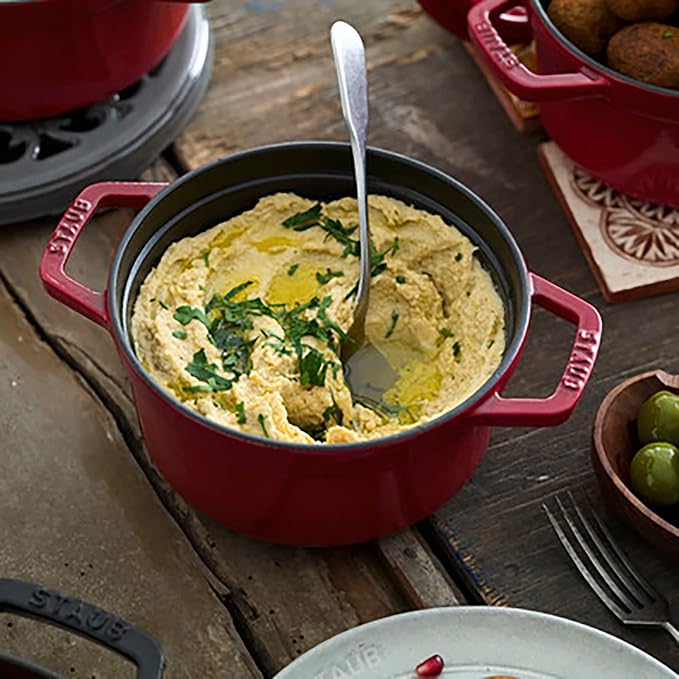 STAUB Cast Iron Round Cocotte, Dutch Oven, 2.75-quart, serves 2-3, Made in France, Cherry
