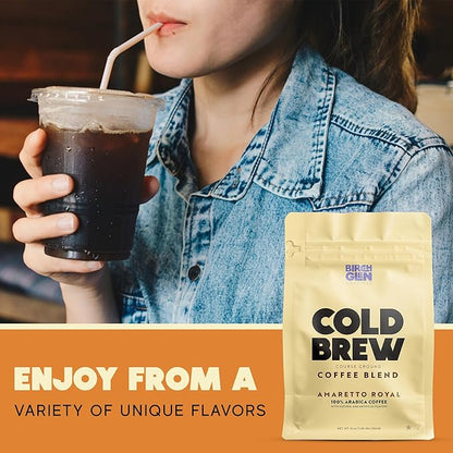 Birch Glen Roasters Cold Brew Coffee | Flavored Coarse Ground Coffee | Medium Roast | Artisanal Roasting | 100% Arabica |1 LB Bag | German Chocolate Cake