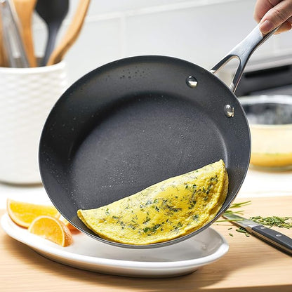 KitchenAid 71008 3-Ply Base Brushed Stainless Steel Nonstick Frying Pan/Fry Pan/Skillet, 9.5 Inch