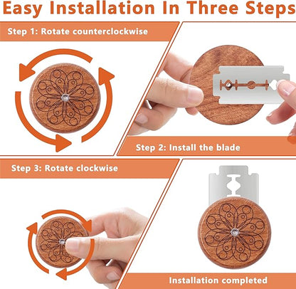 UFO Bread Lame Cutter for Homemade Sourdough,Bread Scorer Tool for Sourdough with 5 Blades and Storage Cover,Slashing Tool Bread Cutting Knife for Artisan Bread and Makers (Circle-brown)