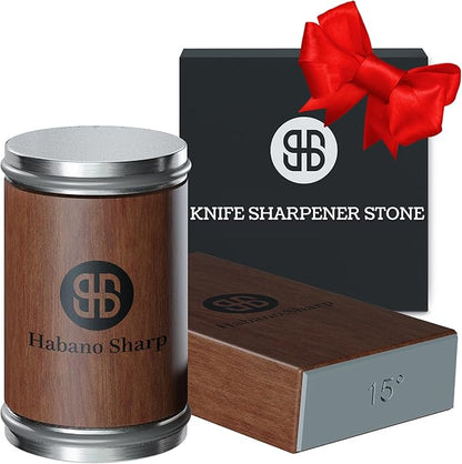 Rolling Knife Sharpener Kit - Diamond Sharpening Tool for Steel of Any Hardness, Knife Sharpener Stone with 15 & 20 Degree Magnetic Angle Support for Kitchen Knives, Easy to Use(Brown)